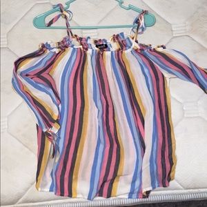 Stripped off the shoulder top